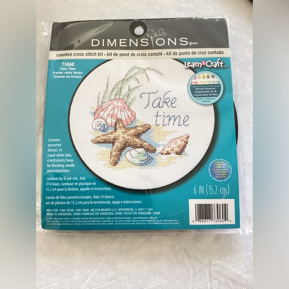 Cross Stitch Kit Seashells Beach